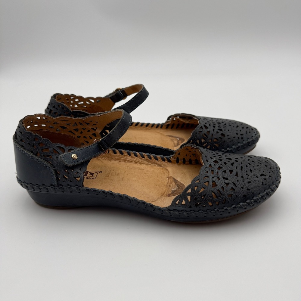 Pikolinos Puerto Vallarta 655-0906 Black Leather Mary Jane Sandals Women 8.5-9 - Picture 3 of 14